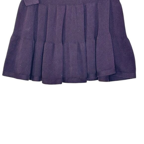 Comptoir Des Cotonniers Burgundy Purple Wool Knit Ruffle Mini Skirt | Size S - Picture 2 of 7